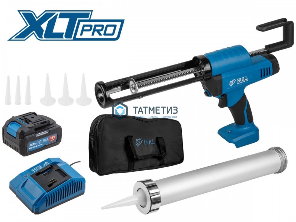 Пистолет аккум. д/герметиков 300 мл, 18В, Li-ion, 2500Н, 0,8-8,3 мм/с, сумка, BULL CG 1860 -  магазин крепежа «ТАТМЕТИЗ»