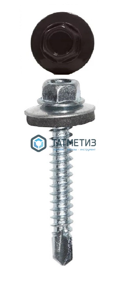 Саморез окраш.кров. 4,8х35 /8019/ темно-корич (200 шт/уп) D -  магазин крепежа  «ТАТМЕТИЗ»