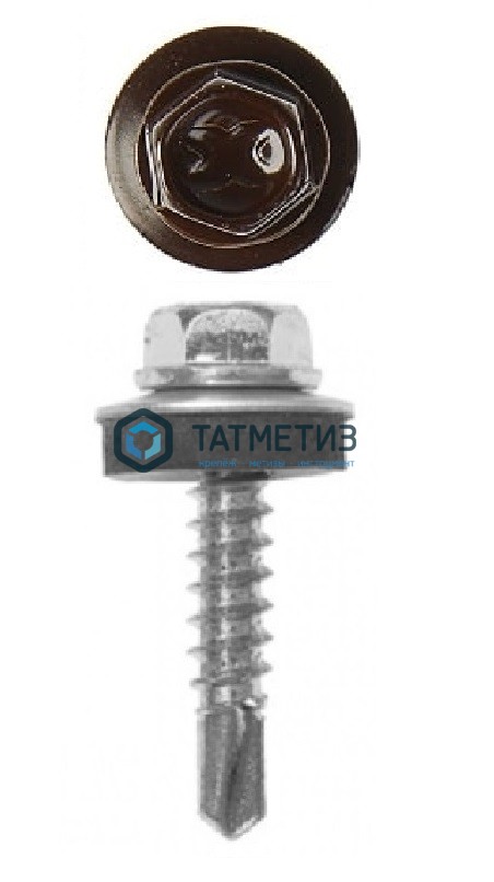 Саморез окраш.кров. 5,5х19 /8017/  (250 шт/уп)  КК -  магазин «ТАТМЕТИЗ»