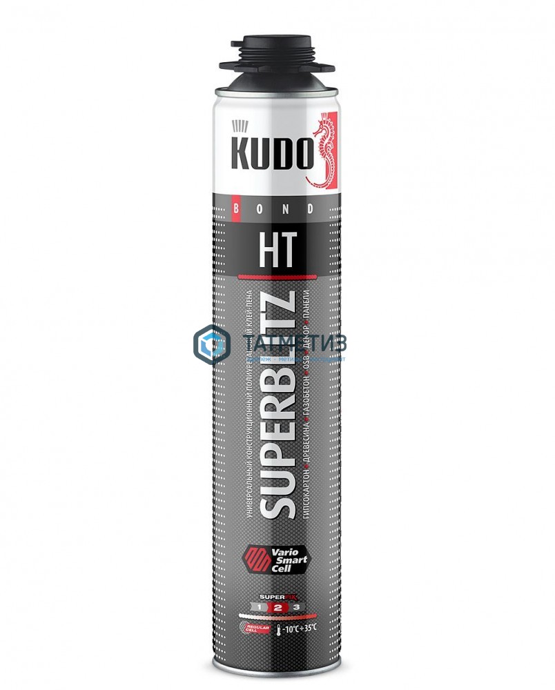 Клей-пена KUDO SUPERBLITZ HT всесезонная, 1000мл Клей-пена KUDO SUPERBLITZ HT всесезонная, 1000мл