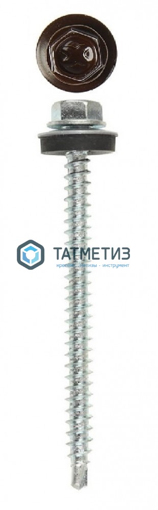 Саморез окраш.кров. 4,8х70 /8017/ DAXMER M (10х100) -  магазин «ТАТМЕТИЗ»