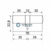 Цилиндровый механизм Стандарт MAX 70 (35х35) SN 5кл перф.ключ/ключ -  магазин крепежа  «ТАТМЕТИЗ»